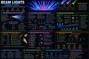DMX control for beam lights