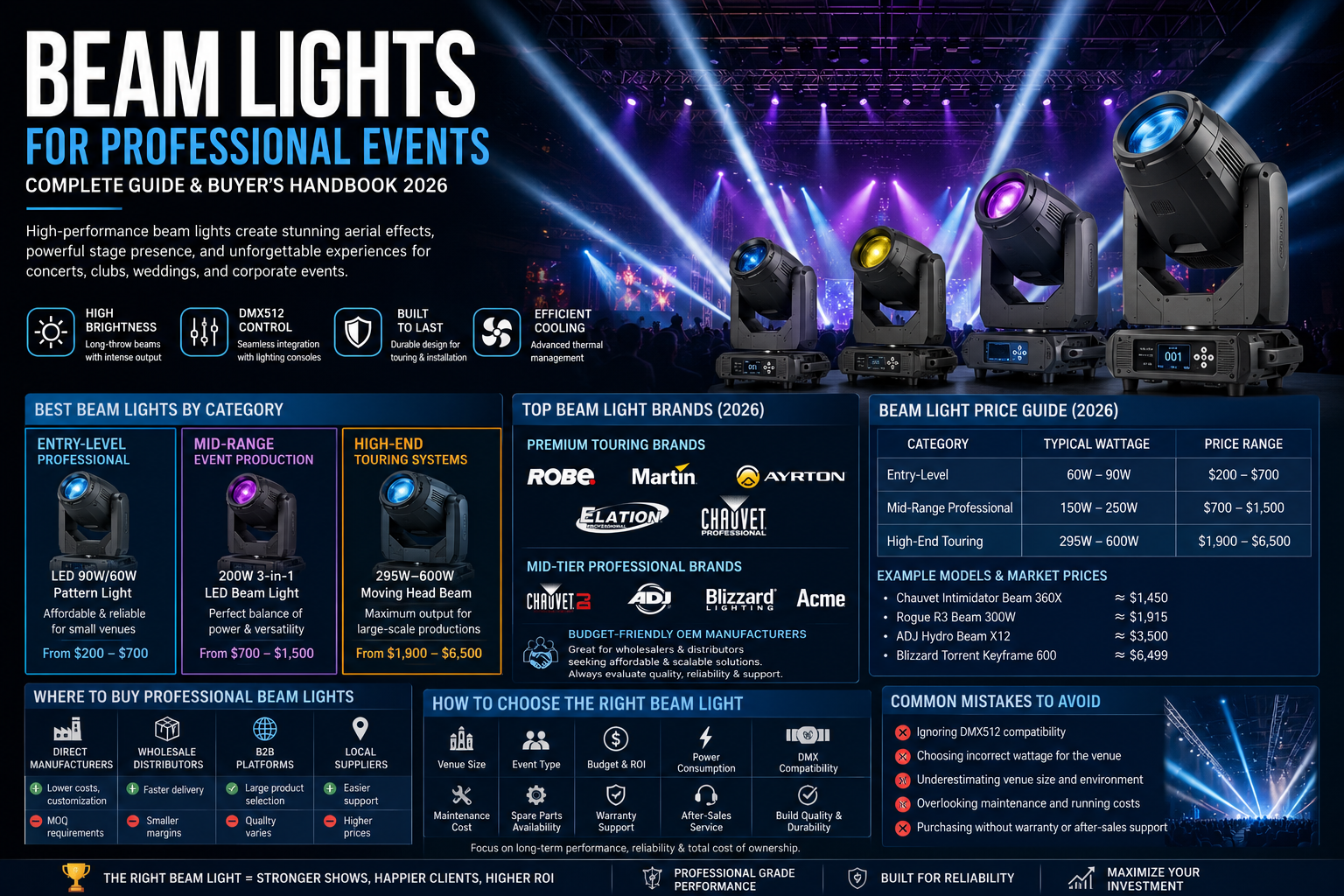 best beam lights for professional events