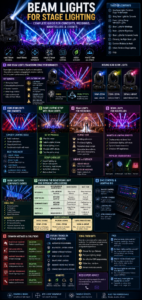Beam lights for stage lighting