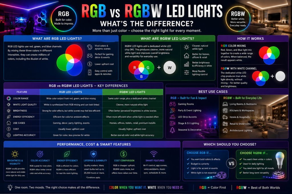 RGB vs RGBW LED Lights