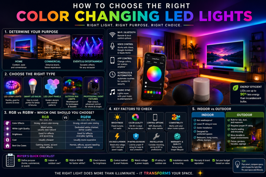 How to Choose the Right Color Changing LED Lights