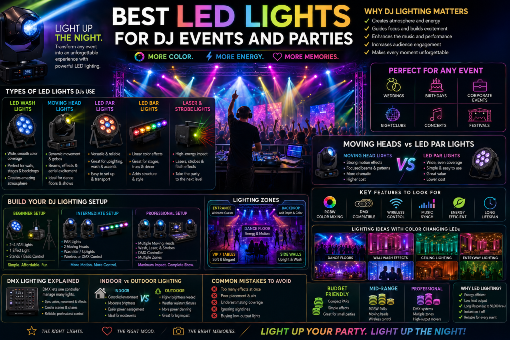 Best LED Lights for DJ Events and Parties