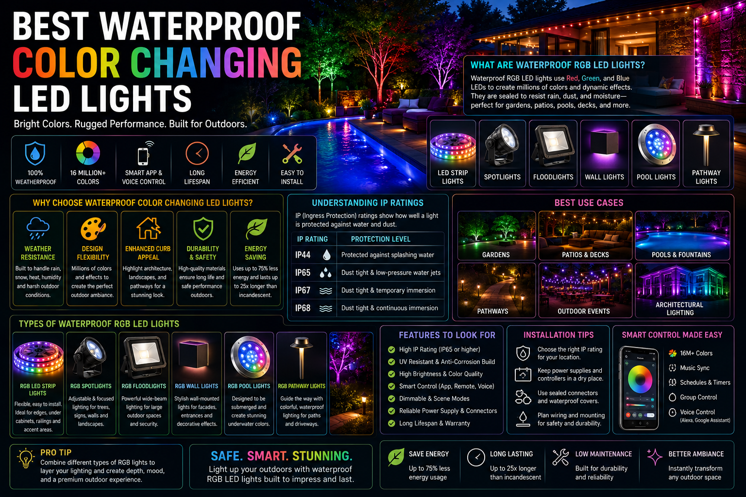 Waterproof Color Changing LED Lights