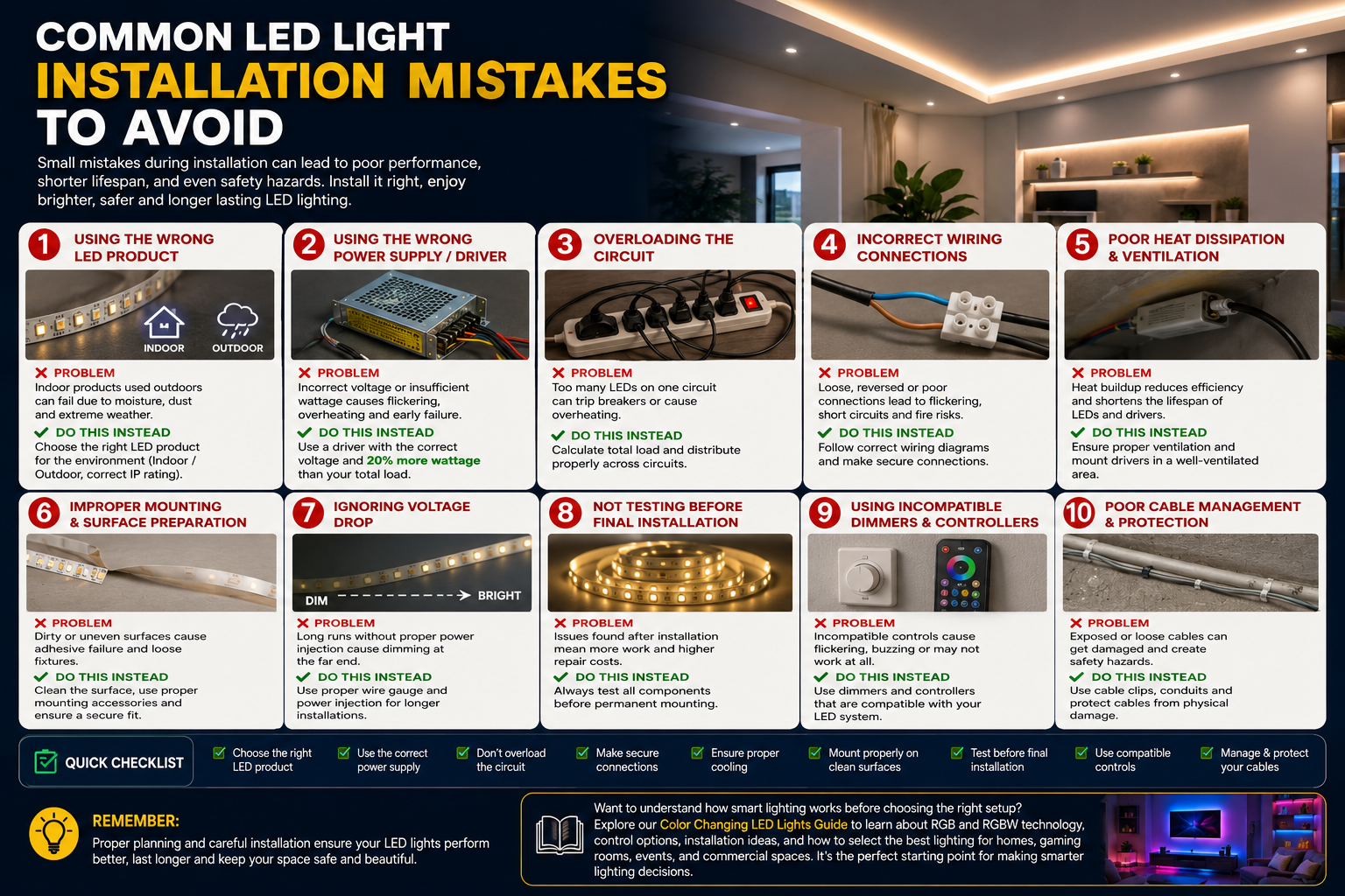 Common LED Light Installation Mistakes to Avoid
