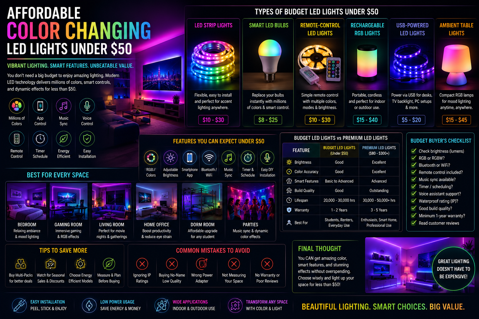 Affordable Color Changing LED Lights